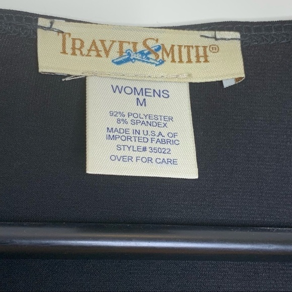 TravelSmith || Faux Wrap Black Pullover Surplice Dress M - Picture 6 of 11